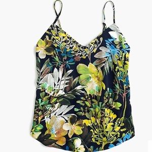 J.Crew V-Neck Camisole in Watercolor Navy Floral